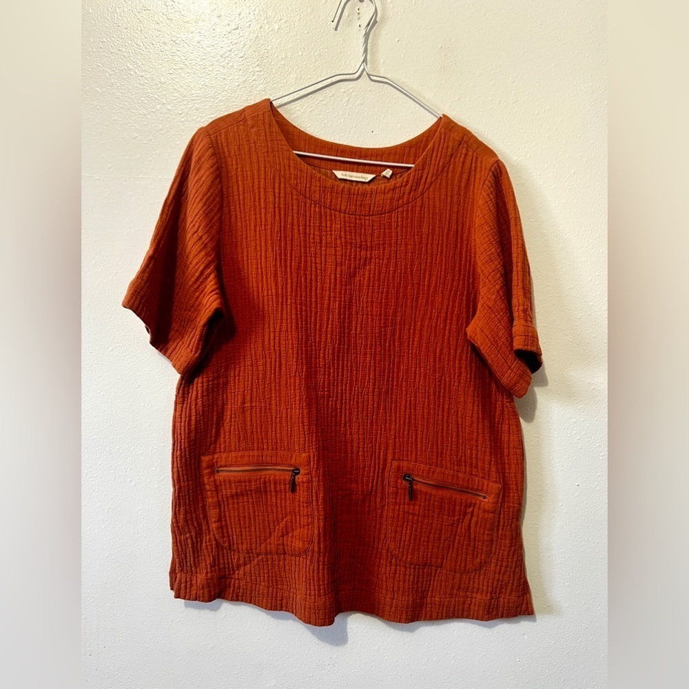 Soft Surroundings Rust Zipper Pocket Tunic Blouse - Large - Picture 5 of 9